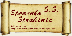 Stamenko Strahinić vizit kartica